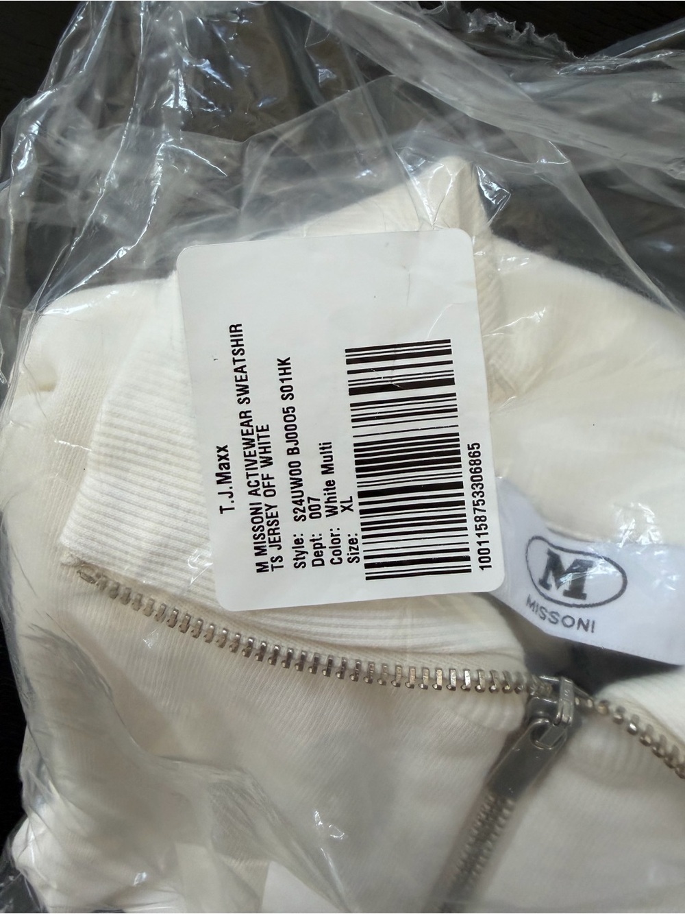 Missoni Off-White Half-Zip Pullover with Silver Zip - Picture 13 of 13